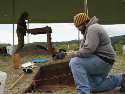 a man at an archaeology dig