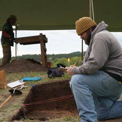 a man at an archaeology dig